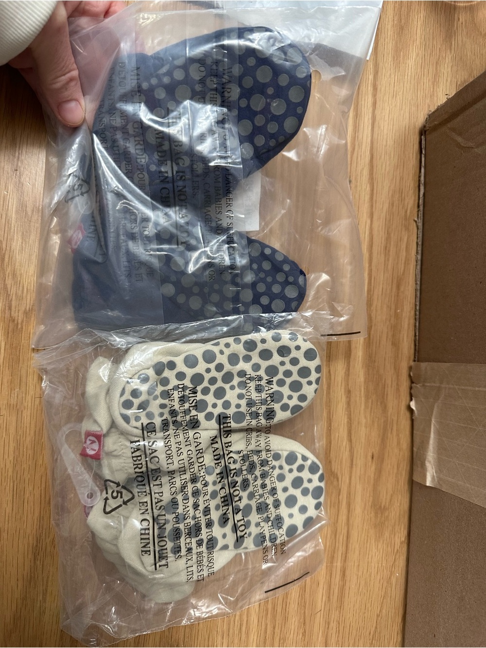 Zutano Navy and Cream Non-Slip Baby Walker Socks- 2 pairs - Picture 2 of 4